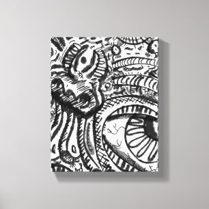 Toile Eye Voir noir et blanc Surreal Linework