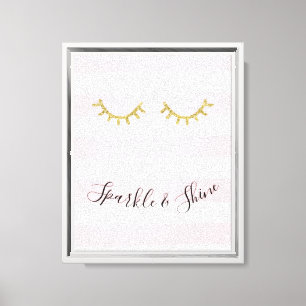 Toile Eyelashes Parties scintillant d'or de fille