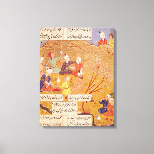 Toile F.103v Fête en plein air, tirée d'un livre de poèm