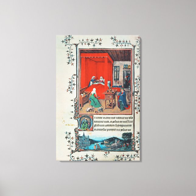 Toile f.93v La naissance de Jean le Baptiste et du Bapti (Recto)