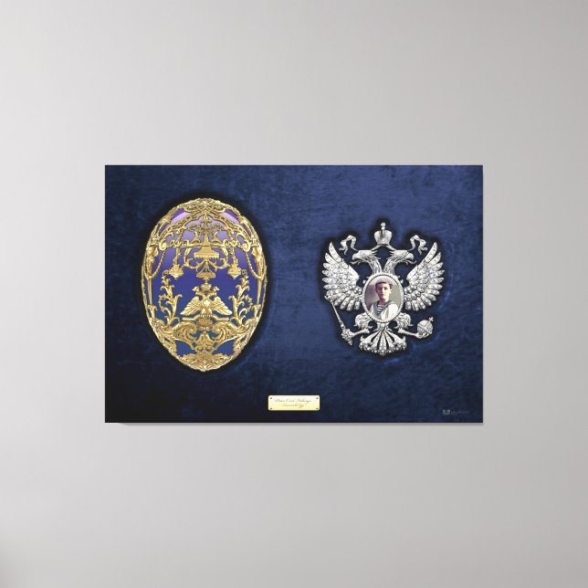 Toile Faberge Oeuf Tsarevich avec Surprise sur Velours B (Recto)