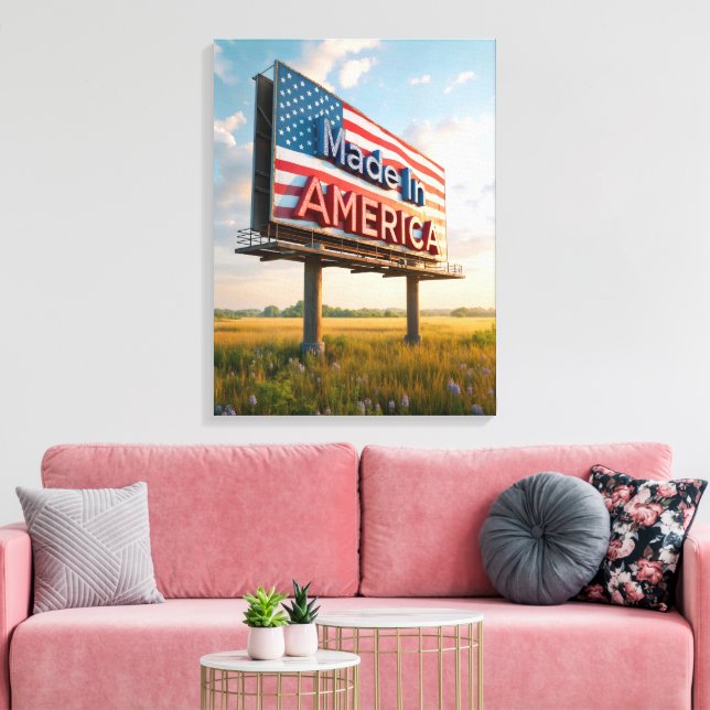 Toile Fabriqué en Amérique panneau d'affichage dans un c (Insitu(Salon))