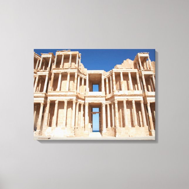 Toile Façade et scène de l'amphithéâtre romain (Recto)