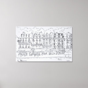 Toile Façades de magasins le long de la rue Daguerre P