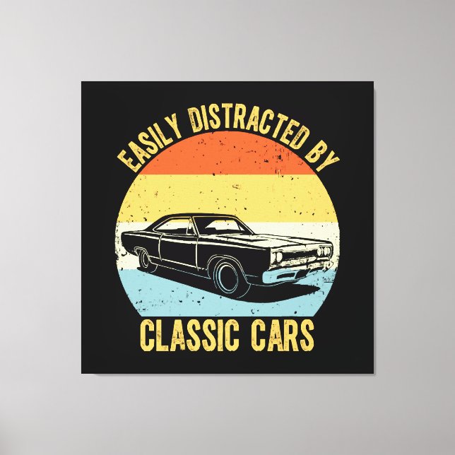 Toile Facilement Distrait Par Les Voitures Classiques (Recto)