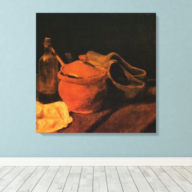 Toile Faïence, Bouteille et Sabots par Vincent van Gogh (Insitu (Plancher de Bois))