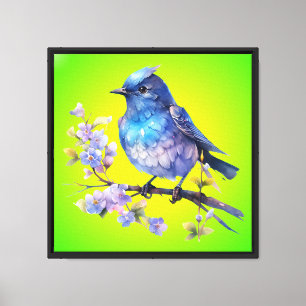 Toile Fairy Bird Flowers aquarelle Clipart-73611