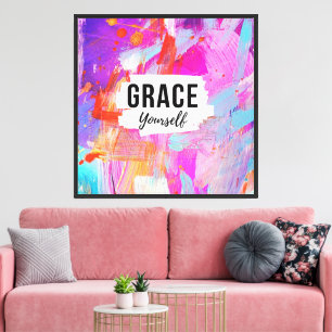Toile Faites-vous Grâce Inspiration Abstraite Rose pour