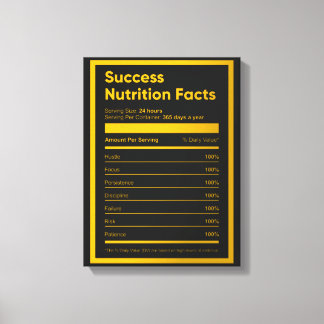 Toile Faits de nutrition du succès | Citation motivation
