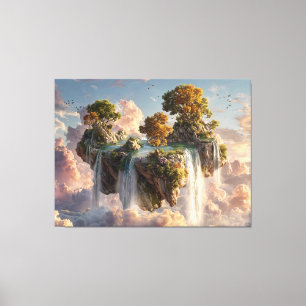 Toile Falaise flottante surréaliste avec cascades