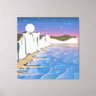Toile Falaises de coucher de soleil au bord de l'océan