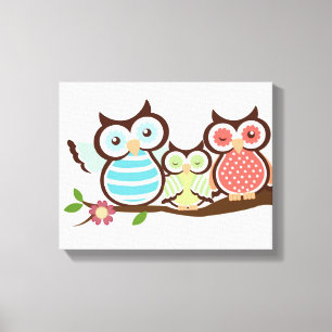 Toile Famille Cute Owl
