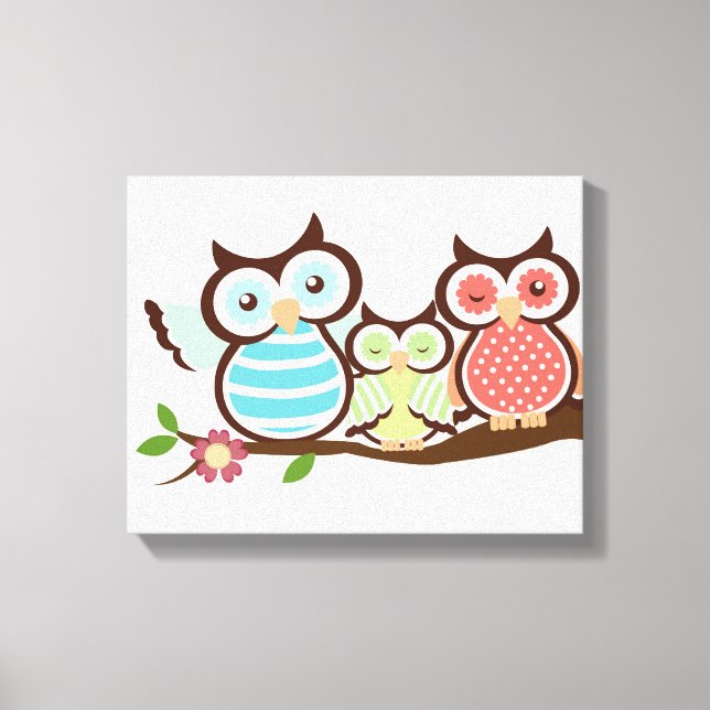 Toile Famille Cute Owl (Recto)