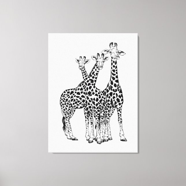 Toile Famille de girafes (Recto)