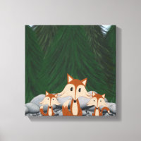 Famille de renards adorable