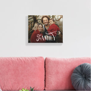 Toile Famille de script moderne Nom de photo personnalis