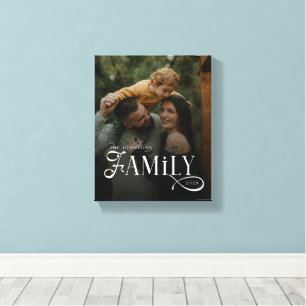 Toile Famille de scripts modernes Nom de photo personnal