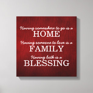 Toile Famille de typographie motivationnelle Citation