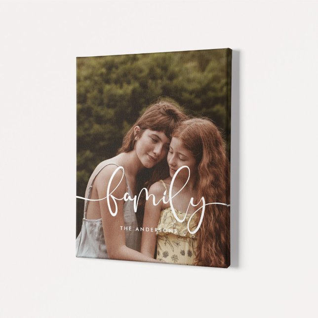 Toile Famille élégante calligraphie couverture photo (Créateur téléchargé)