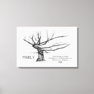 Toile Famille : Racine de la part UNE, citation, arbre