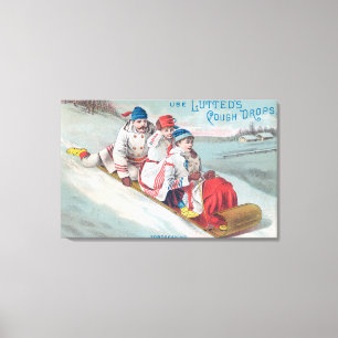 Toile Famille Tobogganing et utilisation de la toux de