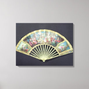 Toile Fan de cour, Français, XVIIIème siècle (ivoire 