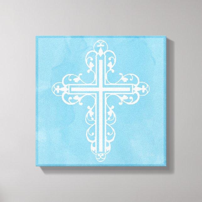 Toile Fancy Cross Design No. 15 Bleu (Recto)