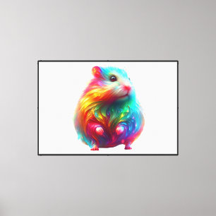 Toile Fantaisie de hamster arc-en-ciel Art
