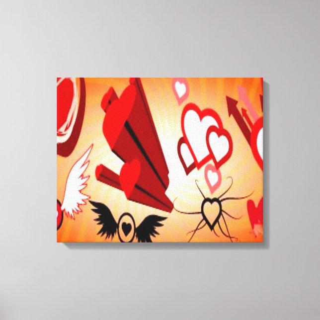 TOILE FANTASTIQUE CANVAS ART - COEURS - AMOUR - MUR ART (Recto)