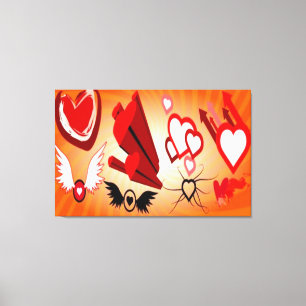 TOILE FANTASTIQUE CANVAS ART - COEURS - AMOUR - MUR ART