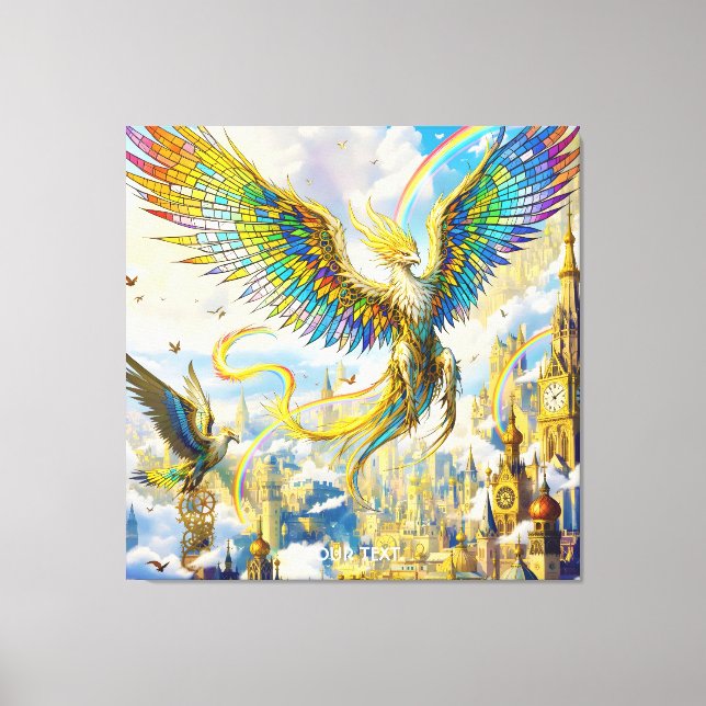 Toile Fantastique ville de griffon Steampunk mignon (Recto)