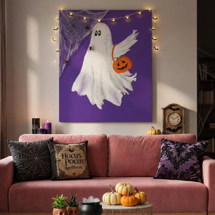 Toile Fantôme de la tournée des friandises avec un seau