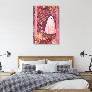Toile Fantôme rose géant dans la forêt florale enchantée