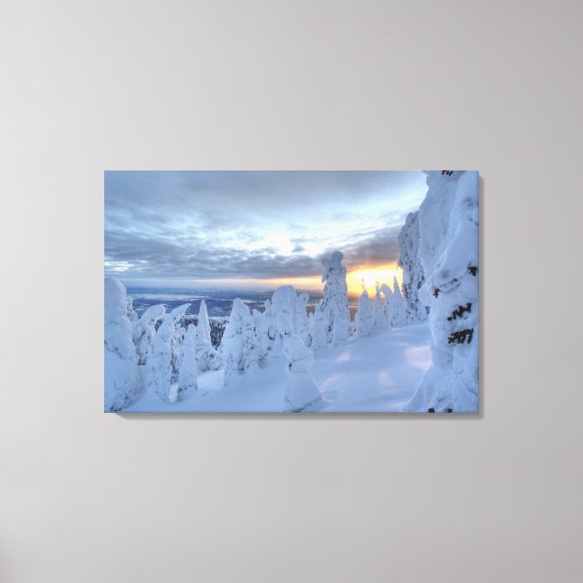 Toile Fantômes de neige au coucher du soleil à Whitefish (Recto)