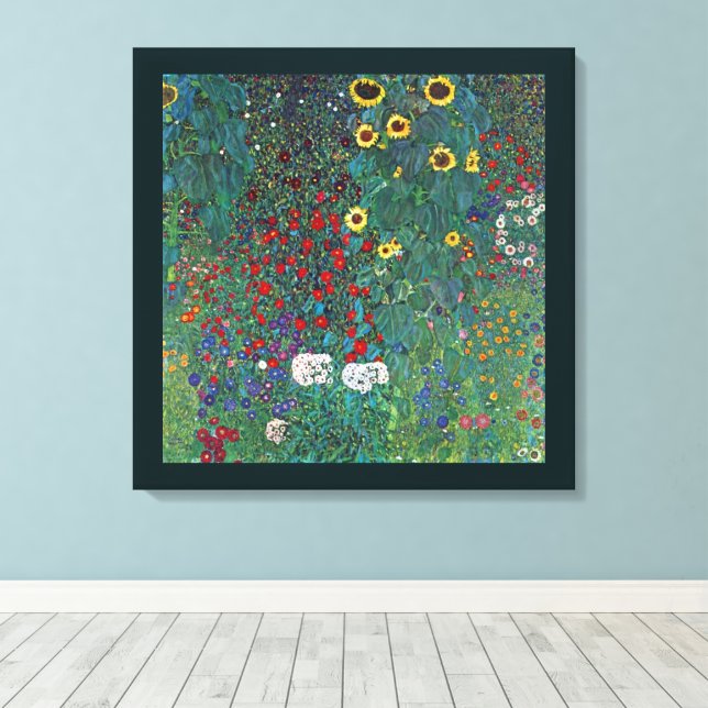 Toile Farmergarden avec Tournesol de Klimt, Fleurs Vinta (Insitu (Plancher de Bois))