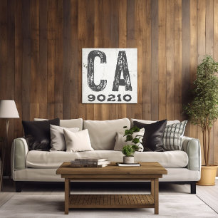 Toile Farmhouse Rustic State Code postal Californie