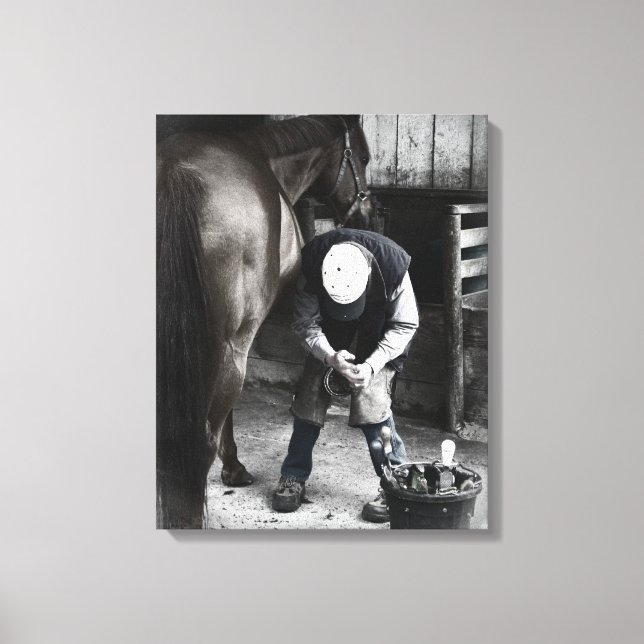Toile Farrier au travail - Daguerrotype désaturé (Recto)