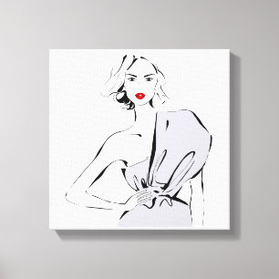 Toile Fashion girl en robe drapée