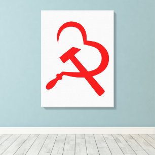Toile Faucille Et Marteau, Cœur, Amour, Communisme