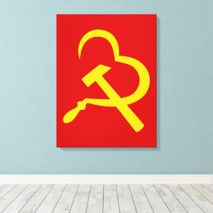 Toile Faucille Et Marteau, Cœur, Amour, Communisme