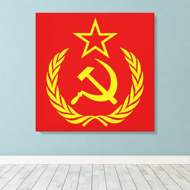 Toile Faucille et marteau, URSS, CCCP, communisme (Insitu (Plancher de Bois))