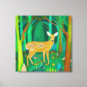 Toile Faune tachetée dans un cadre forestier Imaginaire