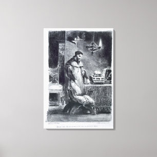 Toile Faust dans son étude, de Faust de Goethe, 1828,