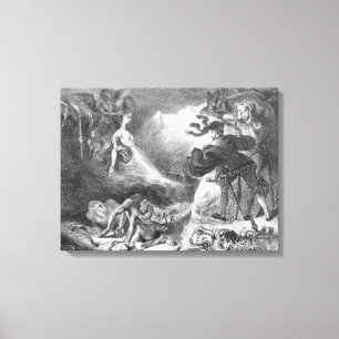 Toile Faust et Mephistopheles aux sorcières