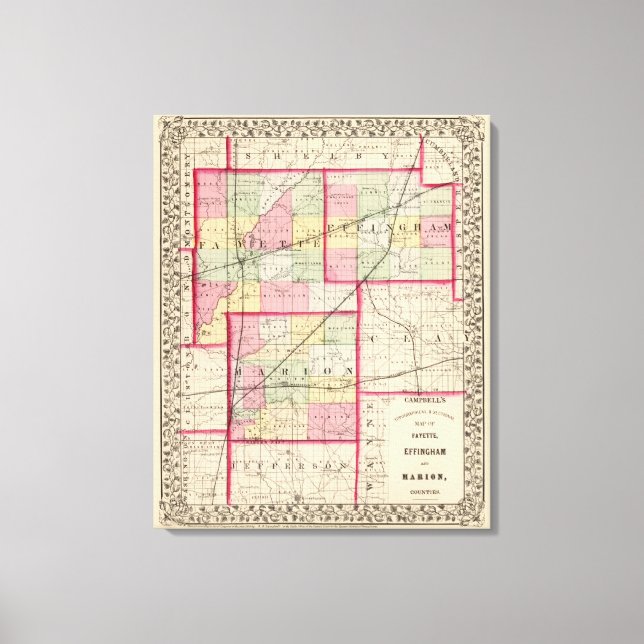 Toile Fayette, Effingham, Marion, comtés (Recto)