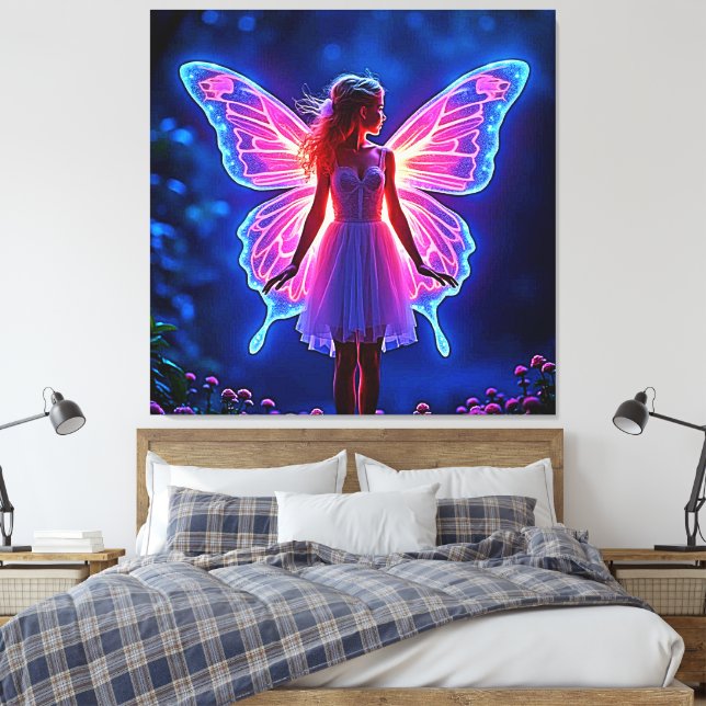 Toile Fée de papillon mystique éclatante (Insitu(Chambre))