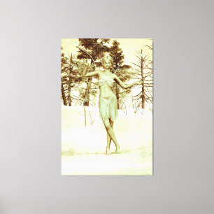 Toile Fée d'hiver dans l'art fantastique de la forêt enn