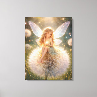 Toile Fée Pissenlit dans la prairie lumineuse