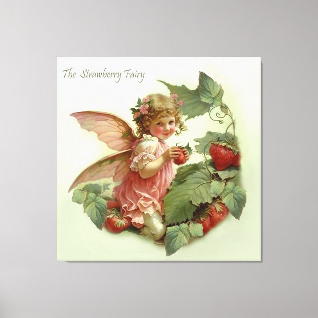 Toile Fée victorienne de la « fraise » dans un jardin fe (Recto)