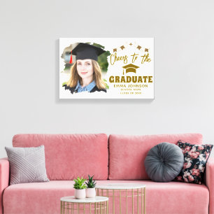 Toile Félicitations au diplômé Photo personnalisée Nom F